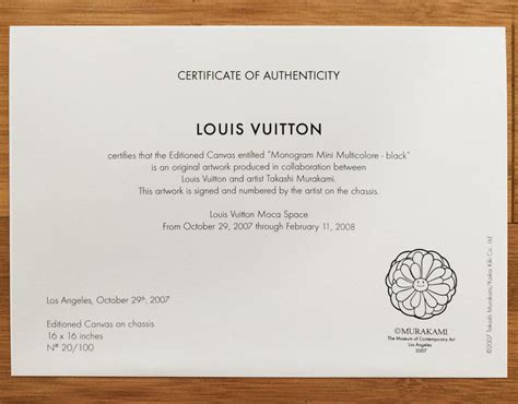 louis vuitton certificate of authenticity